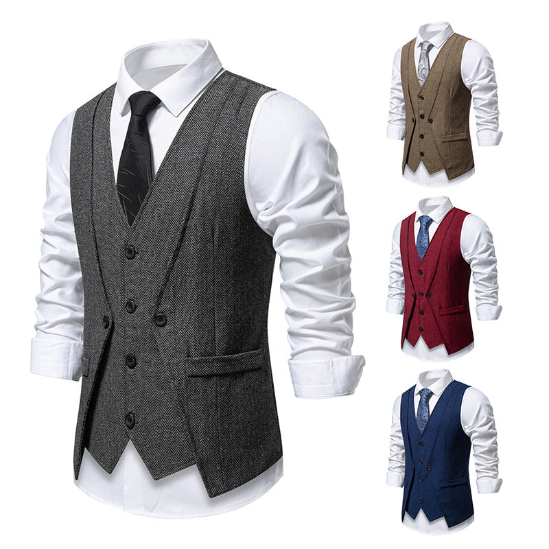 Herren elegante Weste mit feinem Strukturmuster Aliams