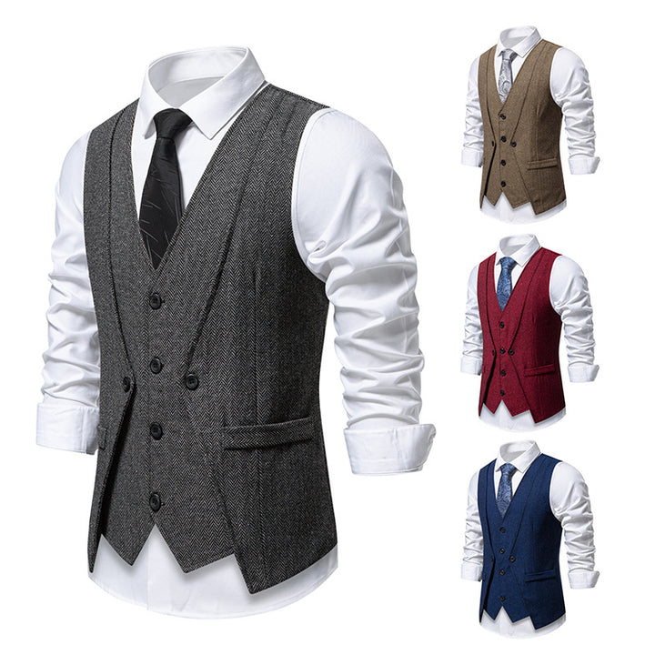 Herren elegante Weste mit feinem Strukturmuster Aliams