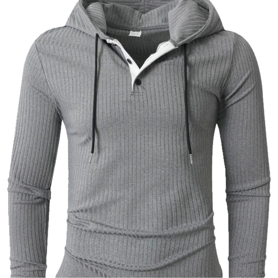 Herren Sportlicher Langarm-Hoodie mit strukturierter Oberfläche Aliams