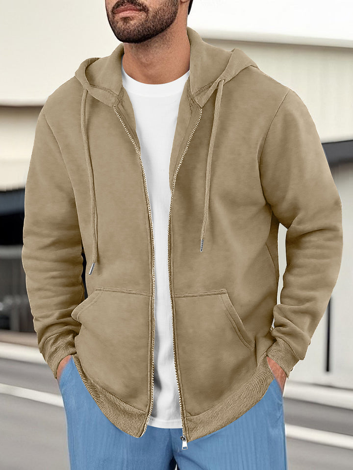 Herren Sportlicher Kapuzenpullover mit praktischen Taschen und innovativem Materialmix Aliams