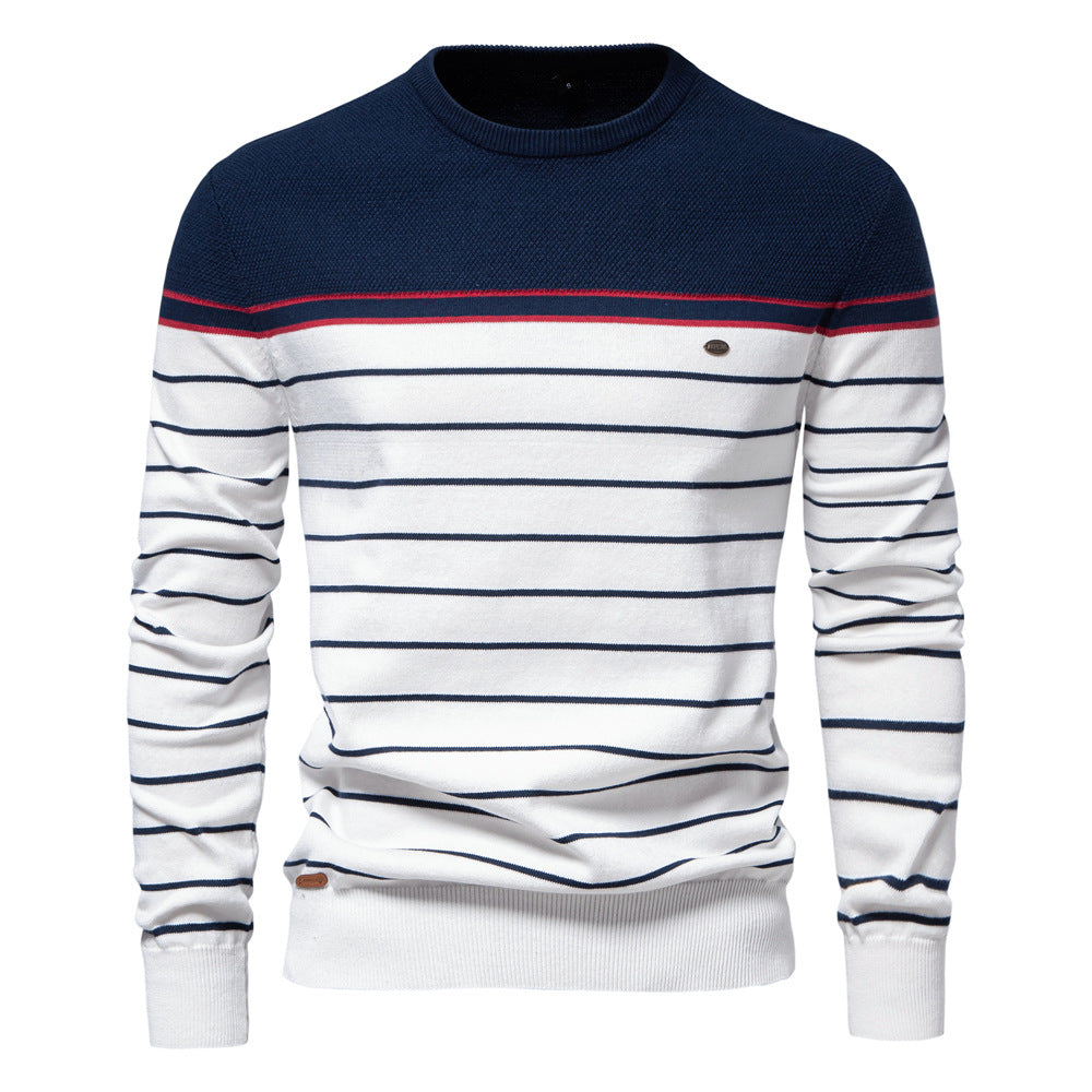 Herren Strickpullover mit maritimen Streifen Aliams