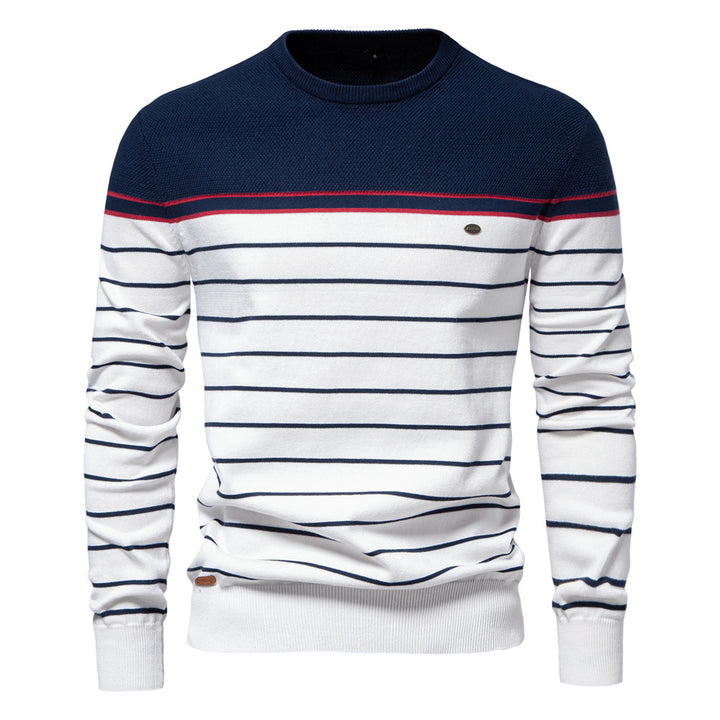 Herren Strickpullover mit maritimen Streifen Aliams