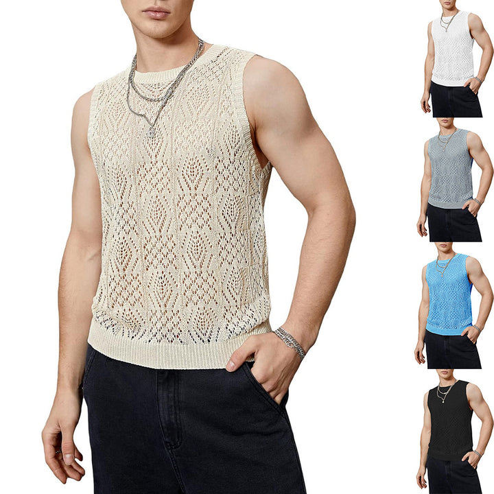 Herren Strickoberteil mit raffiniertem Lochmuster Aliams