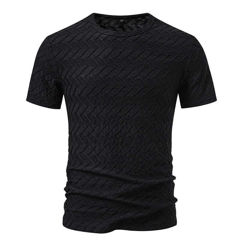Herren Strukturiertes Kurzarmshirt mit modernem Design Aliams
