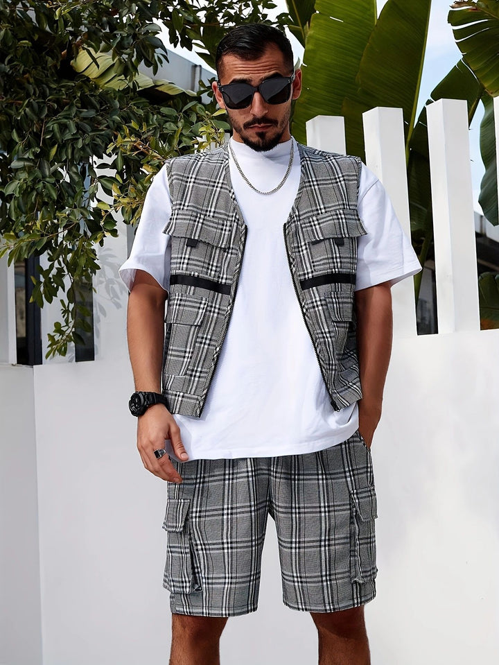 Herren stylischer Utility-Weste mit mehreren Taschen Aliams