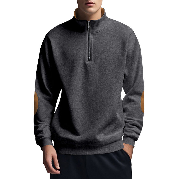 Herren sportlicher Pullover mit Stehkragen und Reißverschluss Aliams