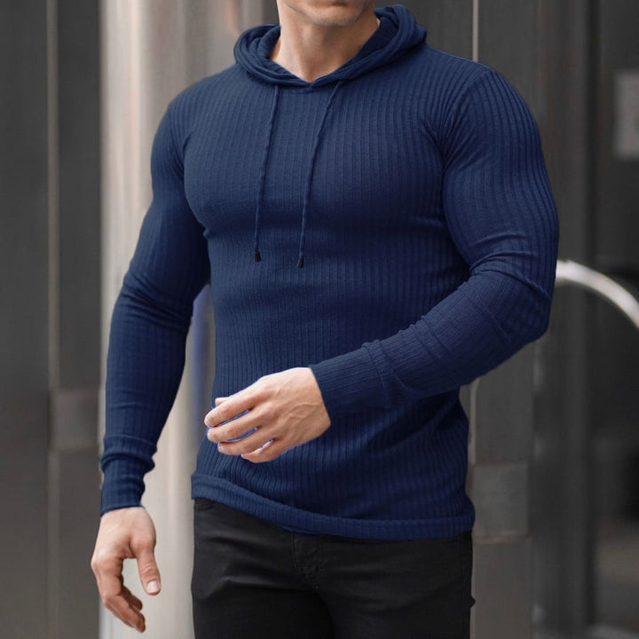 Herren stylischer Kapuzenpullover mit Rippenstruktur und modischem Schnitt Aliams
