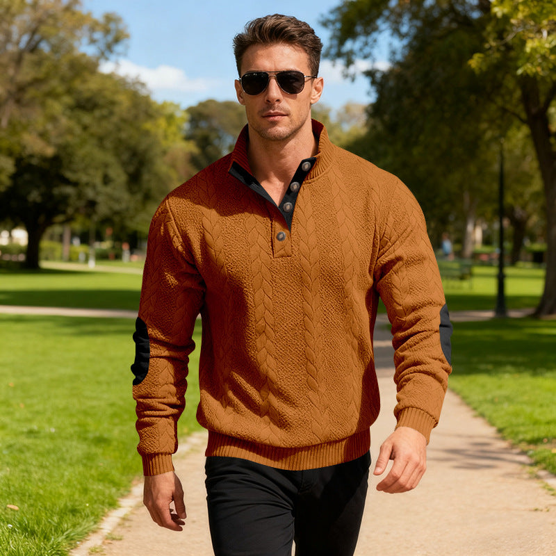 Herren Strickpullover mit modernem Kragen und eleganten Kontrastdetails Aliams