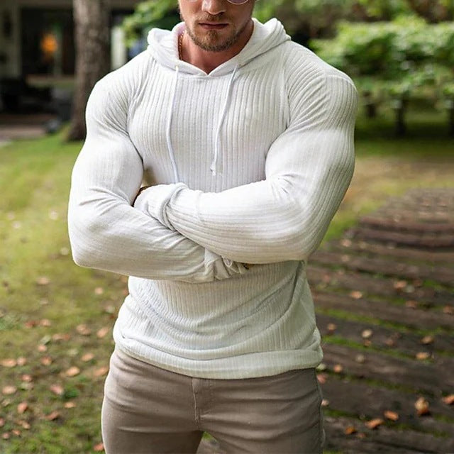Herren stylischer Kapuzenpullover mit strukturiertem Stoff Aliams