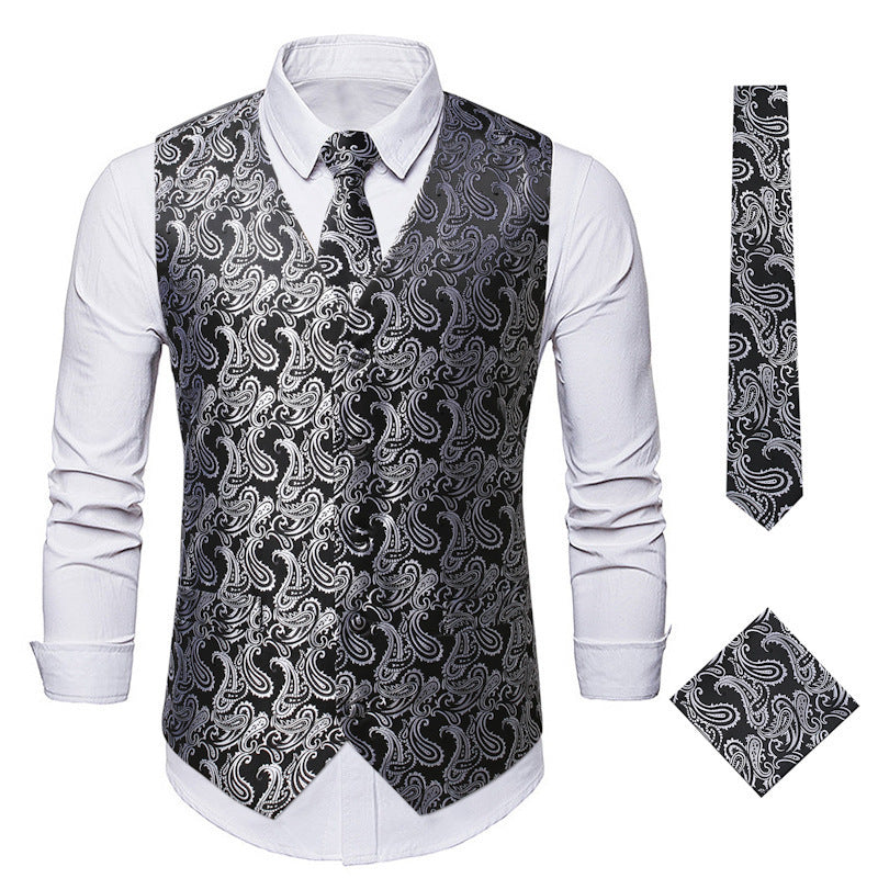 Herren elegante Weste mit Paisleymuster Aliams