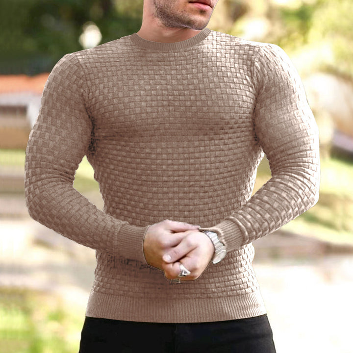 Herren Strukturierter Langarmpullover Aliams