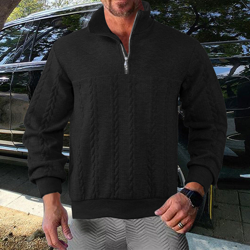 Herren Zip-Pullover mit strukturiertem Design Aliams