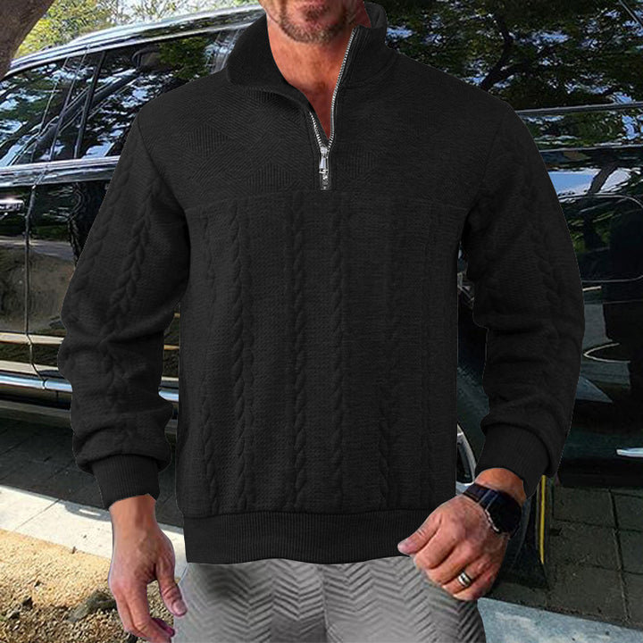 Herren Zip-Pullover mit strukturiertem Design Aliams