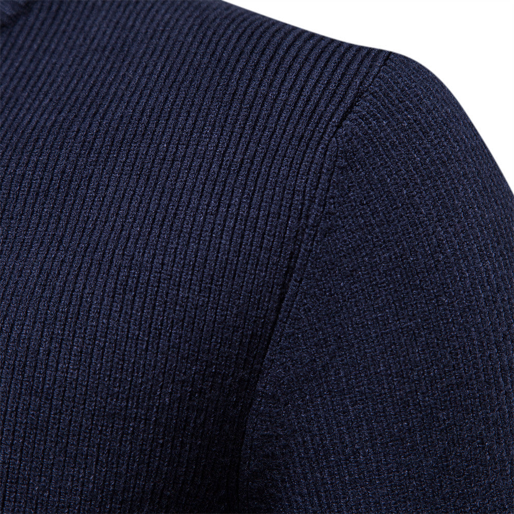 Herren Strickjacke mit modischem Stehkragen und Reißverschluss Aliams