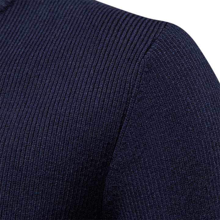 Herren Strickjacke mit modischem Stehkragen und Reißverschluss Aliams