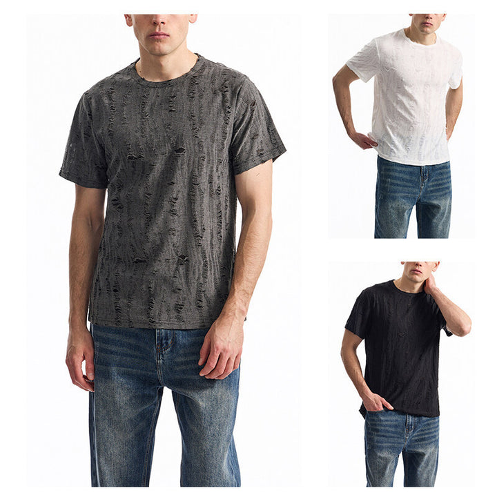 Herren T-Shirt mit einzigartigem Design und strukturierten Stoff Aliams