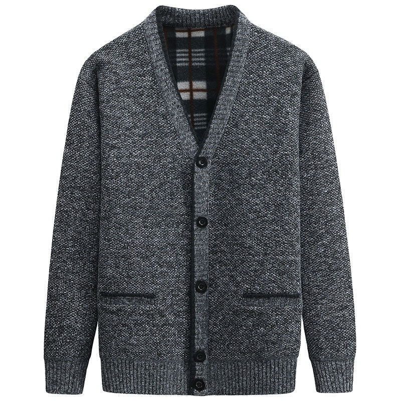 Herren Strickjacke mit V-Ausschnitt und hochwertigen Details Aliams