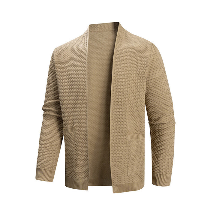 Herren Strickjacke mit offenem Kragen Aliams