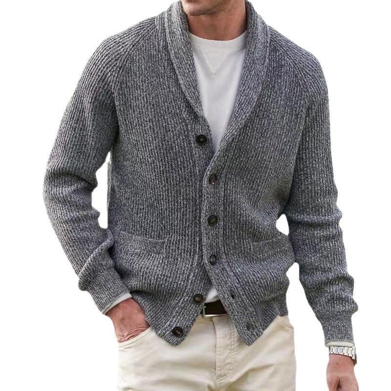 Herren Strickjacke mit trendigem Grobstrickmuster und praktischen Taschen Aliams
