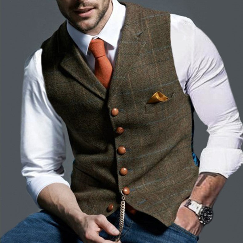 Herren stilvolle elegante Weste mit feinem Stoff Aliams