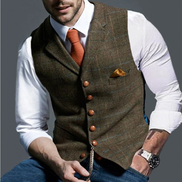 Herren stilvolle elegante Weste mit feinem Stoff Aliams