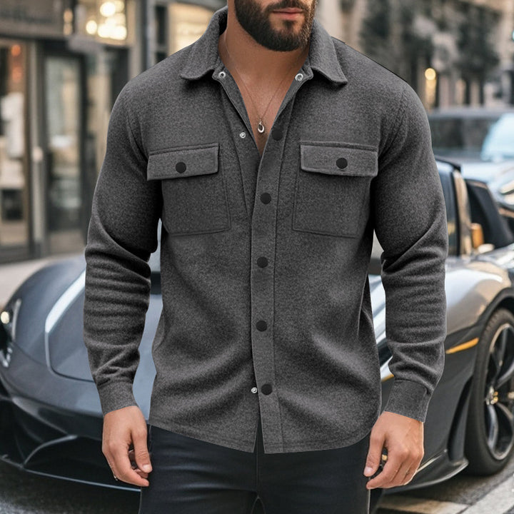 Herren strukturierte Arbeitsjacke mit praktischen Taschen Aliams