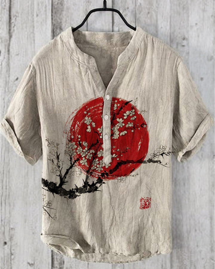 Aliams | Japanisches Hemd Aus Leinenmix