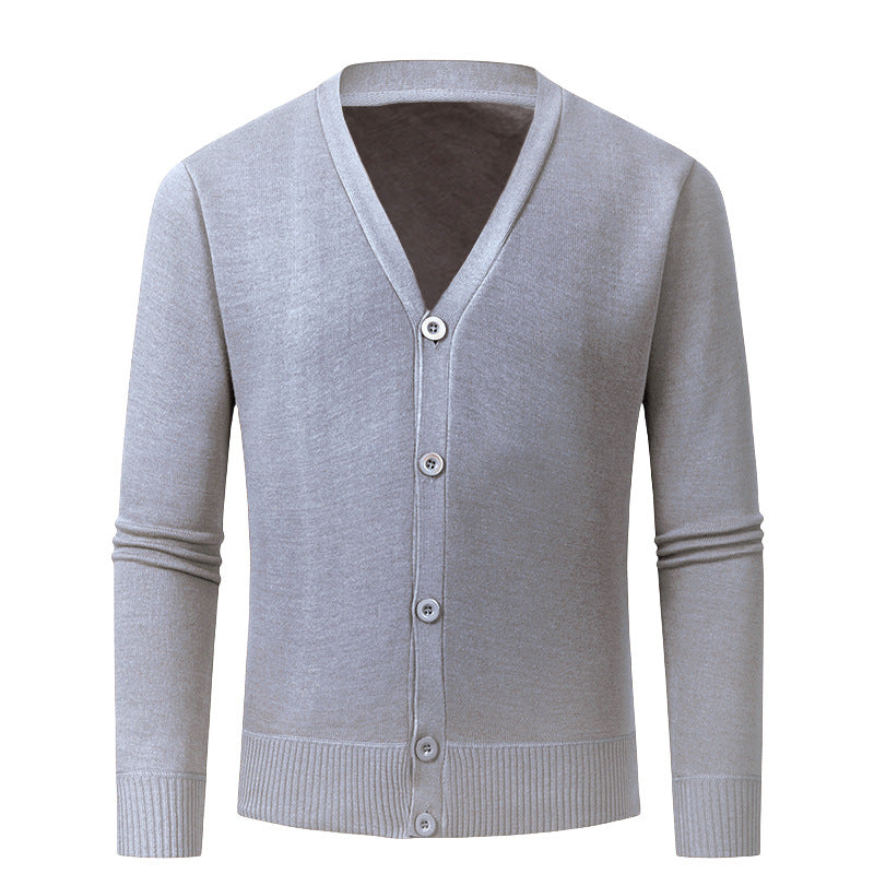 Herren Strickjacke mit V-Ausschnitt und knopflosem Design Aliams