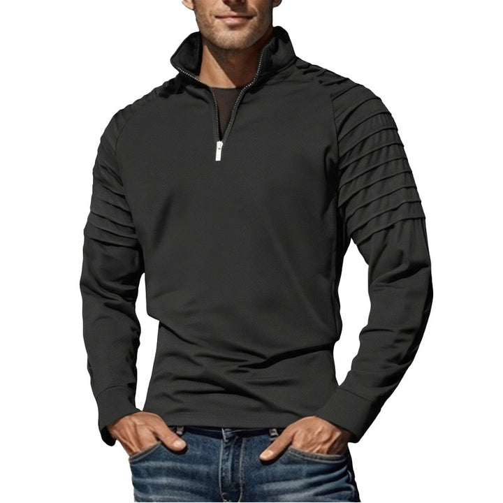 Herren Sportpullover mit stylischen Ripp-Details und halbem Reißverschluss Aliams