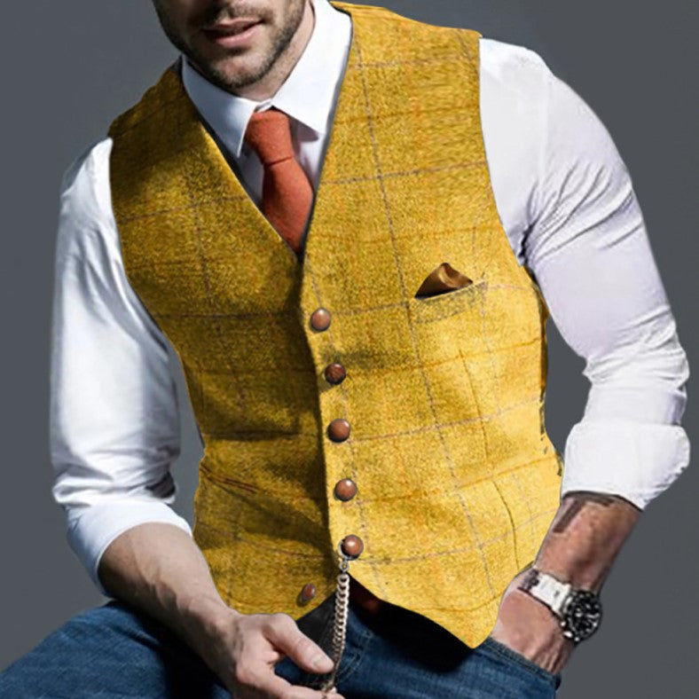 Herren stilvolle elegante Weste mit feinem Stoff Aliams