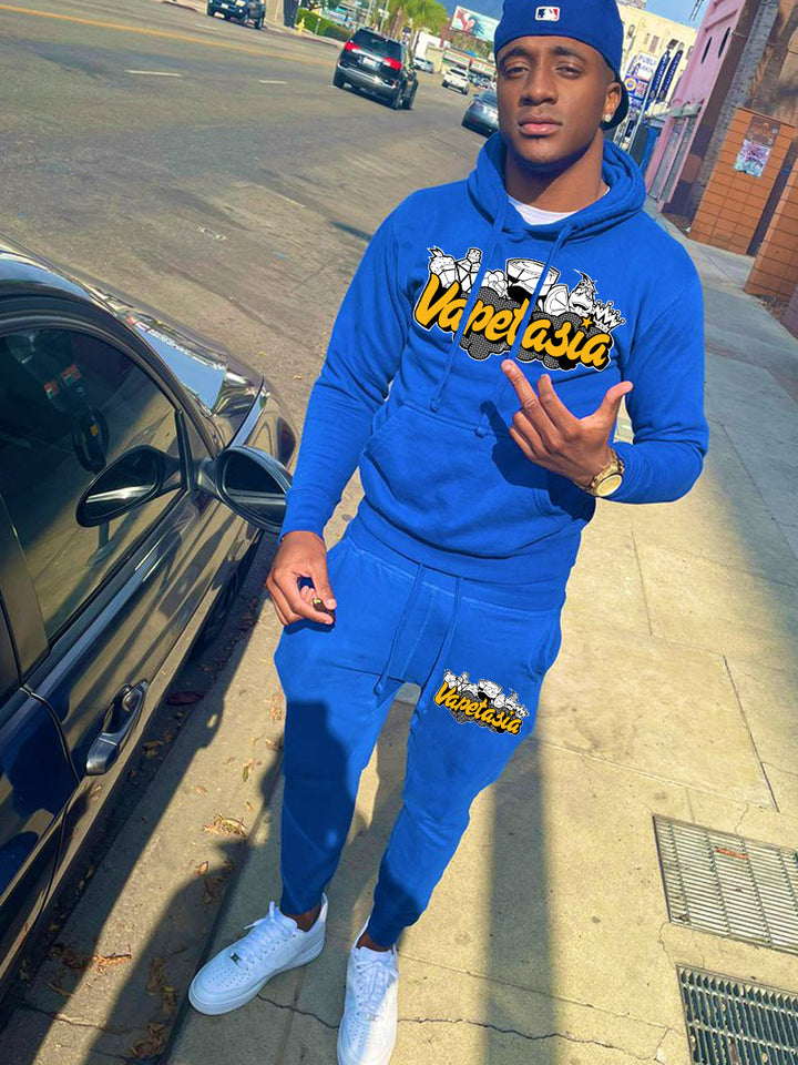 Herren Sweatshirt und Jogginghose Set mit kunstvollem Grafikdruck Aliams