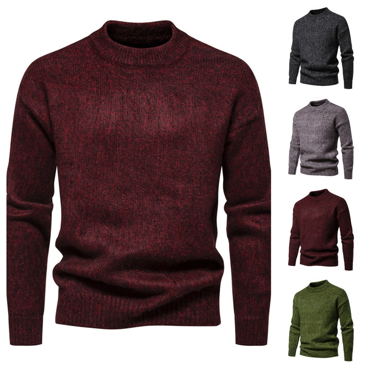 Herren Strickpullover mit hohem Kragen und strukturierter Oberfläche Aliams