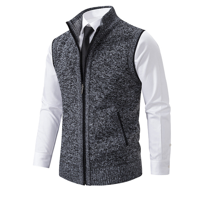 Herren Strickweste mit Reißverschluss und strukturiertem Design Aliams