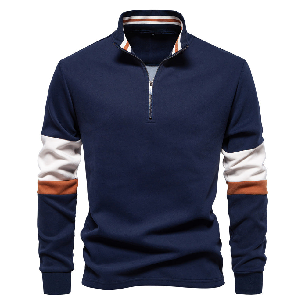 Herren Sportlicher Stehkragenpullover Aliams