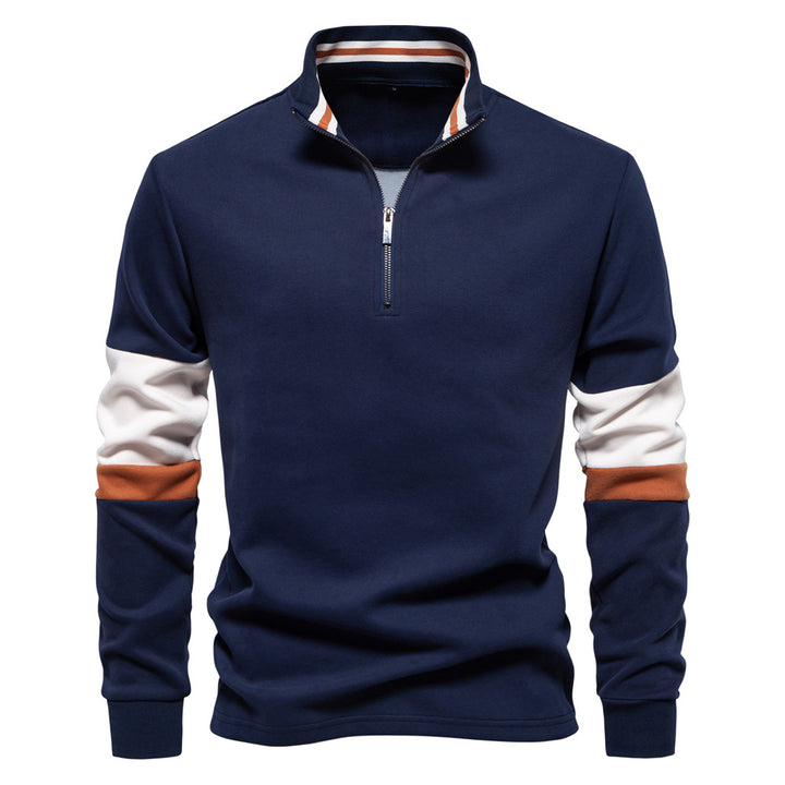 Herren Sportlicher Stehkragenpullover Aliams
