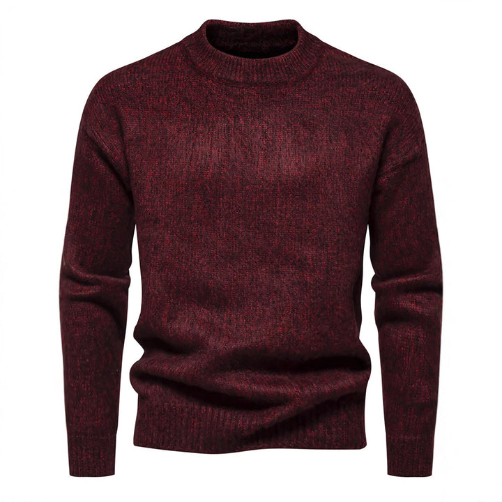 Herren Strickpullover mit hohem Kragen und strukturierter Oberfläche Aliams