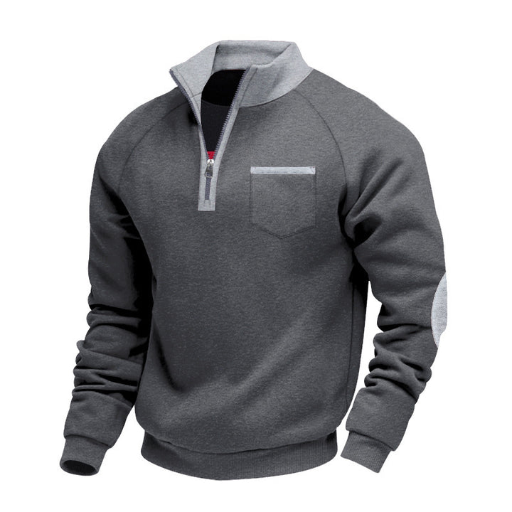 Herren Sweatshirt mit Stehkragen und praktischen Taschen Aliams