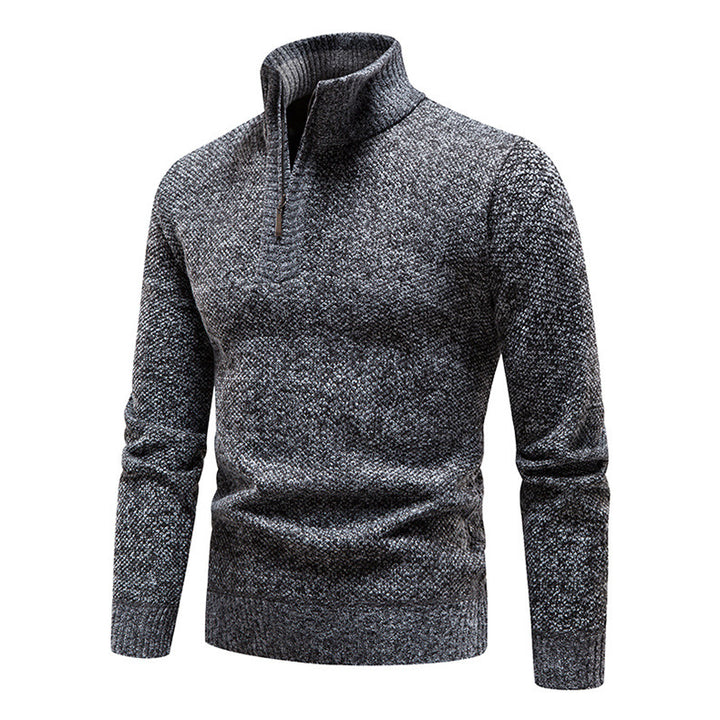 Herren Stylischer Strickpullover mit hohem Kragen und strukturiertem Design Aliams