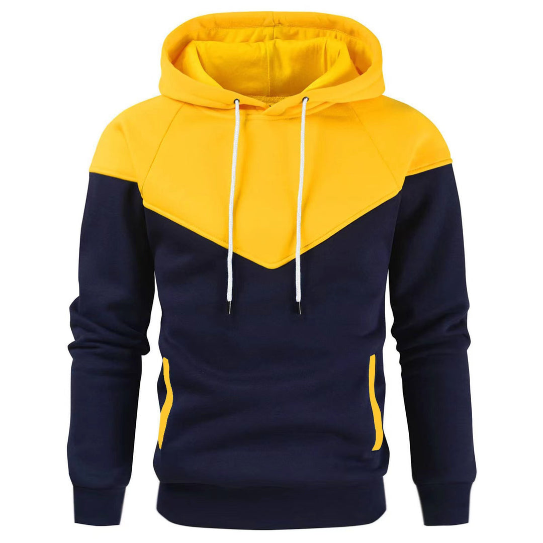 Herren sportlicher Kapuzenpullover mit modischem Farbblockdesign und praktischen Taschen Aliams