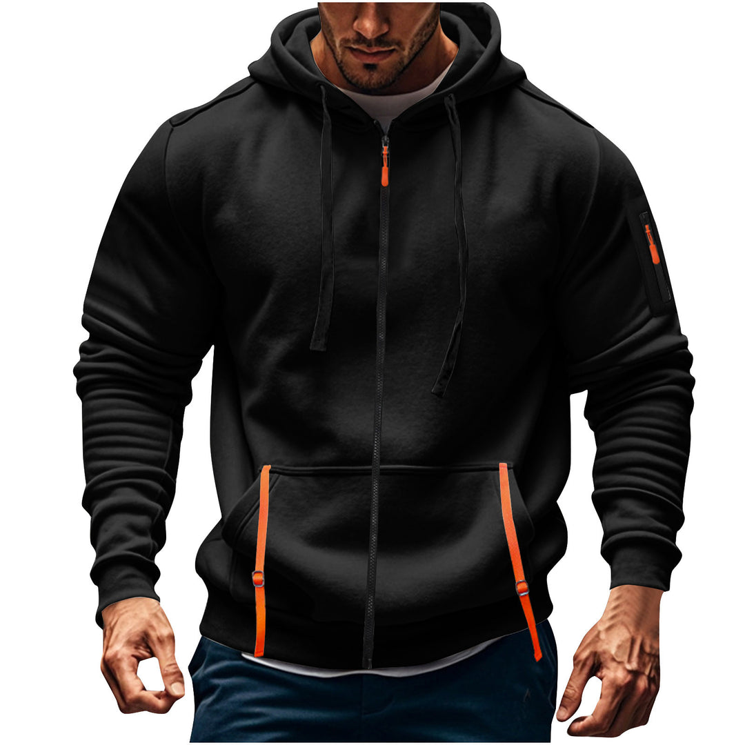 Herren sportlicher Kapuzenpulli mit praktischen Taschen Aliams