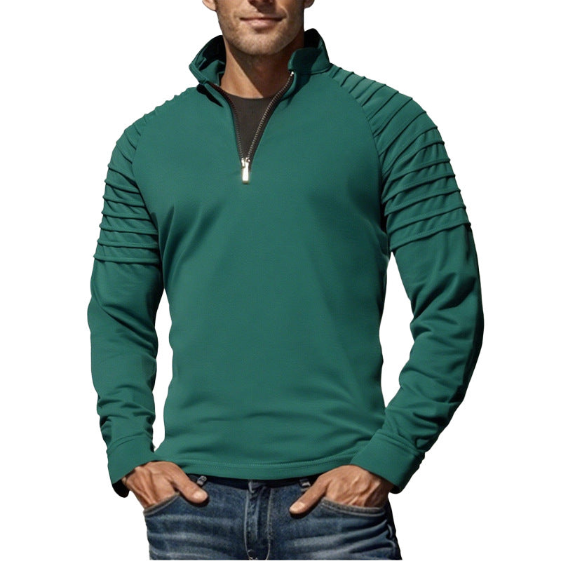 Herren Sportpullover mit stylischen Ripp-Details und halbem Reißverschluss Aliams
