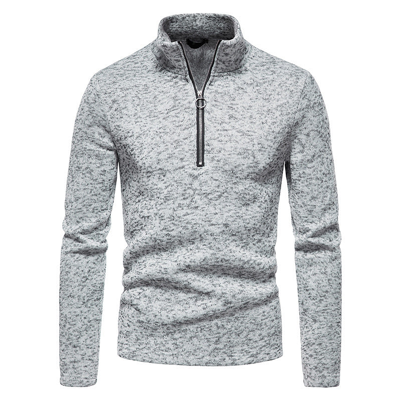 Herren sportlicher Pullover mit hohem Kragen und innovativem Reißverschluss Aliams