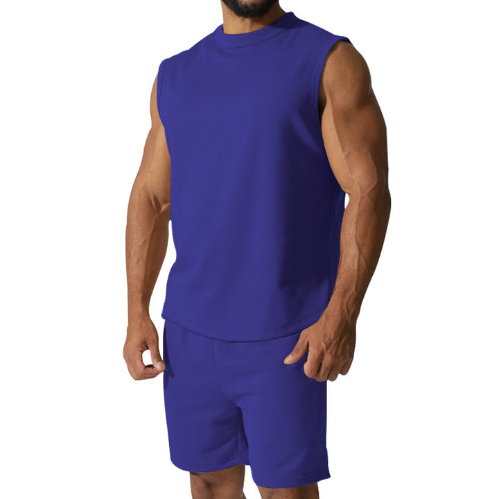 Herren Sportliches ärmelloses Trainingsset mit bequemen Shorts und atmungsaktivem Material Aliams