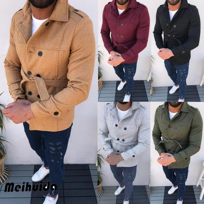 Herren Mantel mit doppelter Knopfreihe Aliams