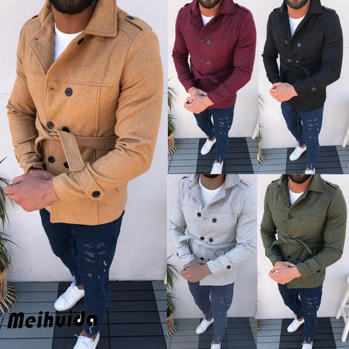 Herren Mantel mit doppelter Knopfreihe Aliams
