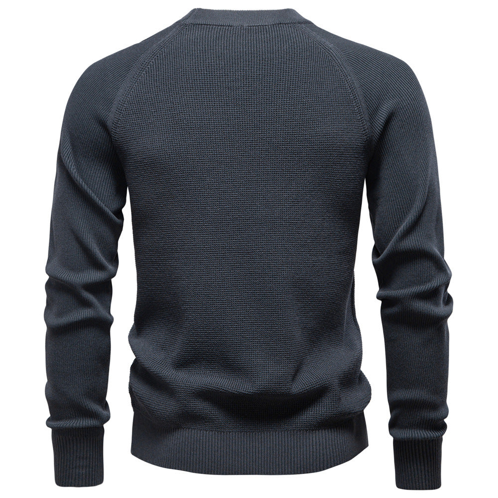 Herren Strickpullover mit innovativem Strukturmuster und Rundhalsausschnitt Aliams