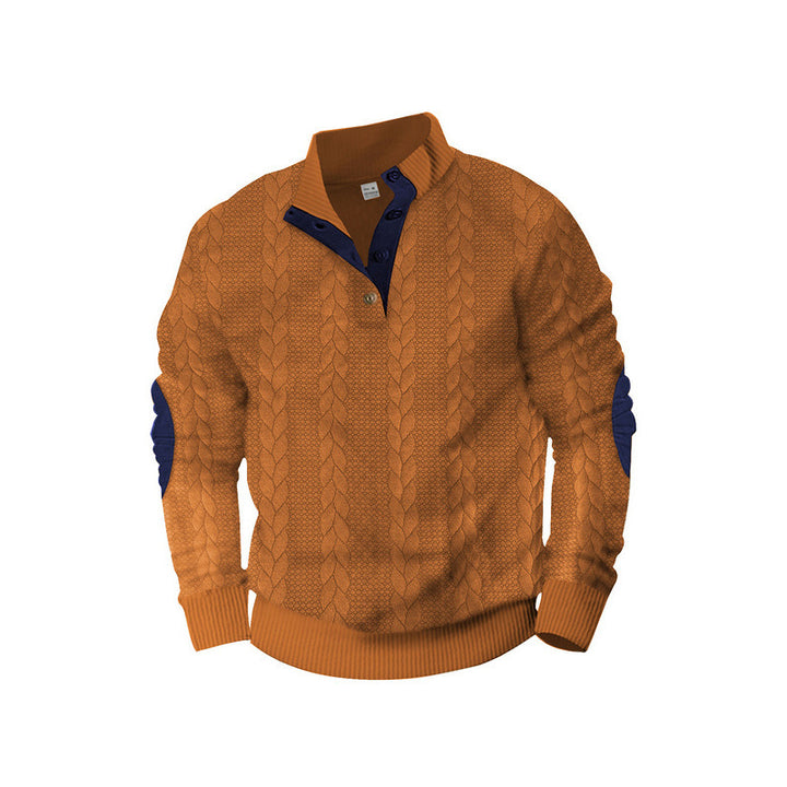 Herren Strickpullover mit klassischem Kragen und kontrastierenden Details Aliams