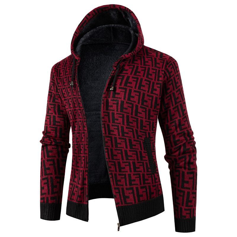 Herren Strickjacke mit modernem Zopfmuster und kuscheligem Innenfutter Aliams