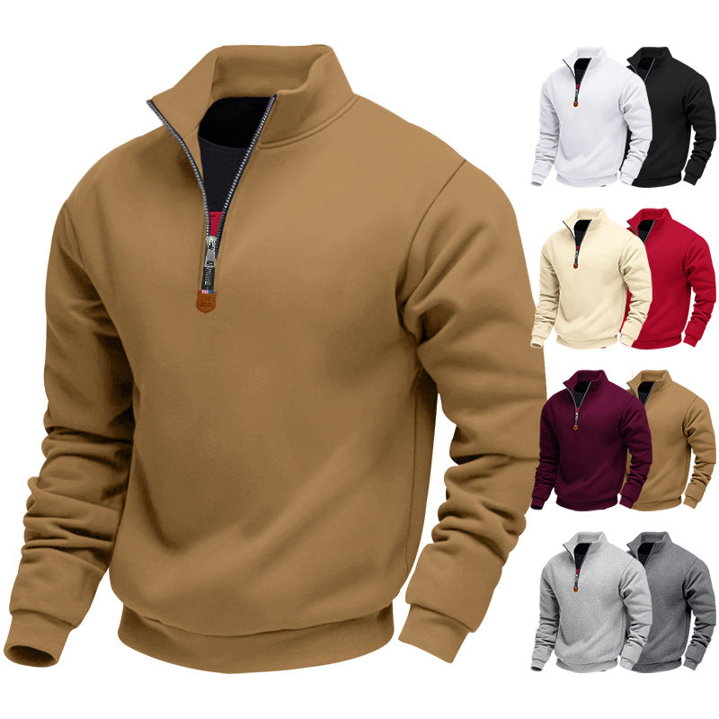 Herren Sportpullover mit modernem Stehkragen und Reißverschluss Aliams