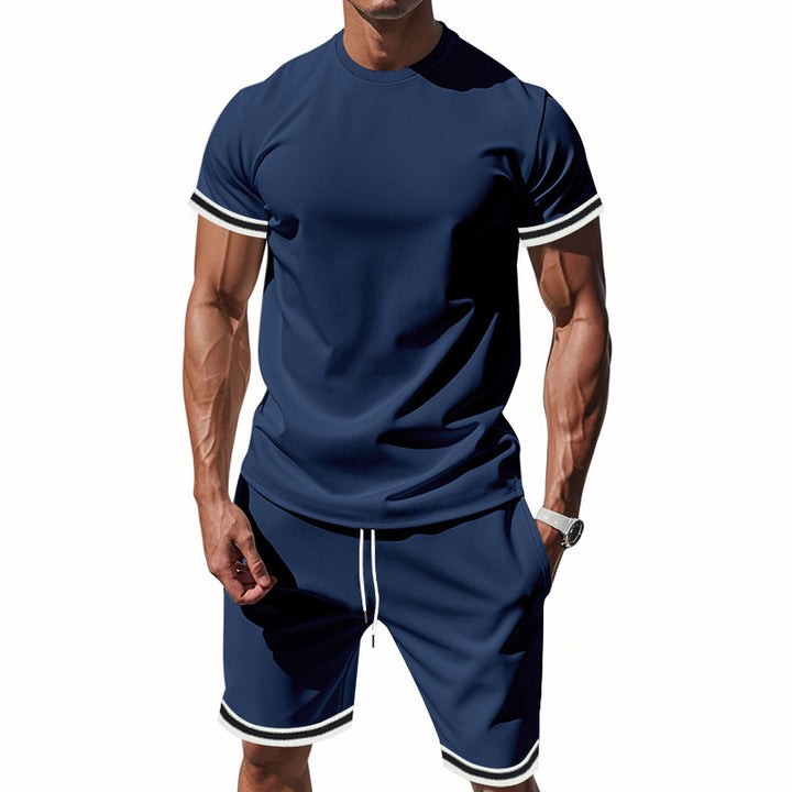 Herren sportliches Kurzarm-Outfit mit kontrastierenden Details Aliams